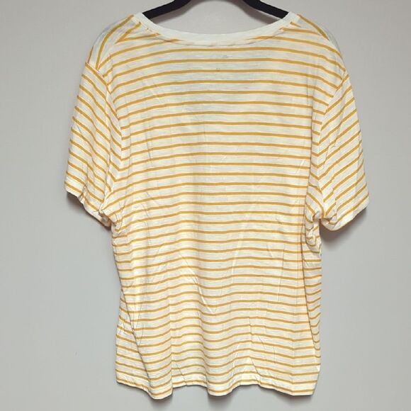 NWT Madewell White and Yellow Relaxed Fit Tee - Picture 4 of 4